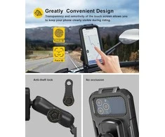 iMESTOU vandeniui atsparus telefono laikiklis motociklui ir dviračiui, veidrodėlio tvirtinimas, 2,5 cm rutulinis, 720° pasukimas, modelis M18C-RL