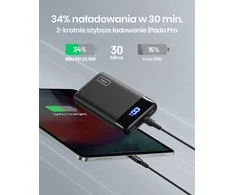 INIU 20000 mAh nešiojamas power bankas su 22.5 W PD3.0/QC4.0 greitu įkrovimu, USB-C, juodas