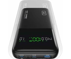 INIU 25000mAh 140W nešiojamas maitinimo bankas su 2x USB-C ir USB-A, juodas