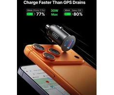 INIU automobilinis įkroviklis 60 W su USB-C PD 3.0 ir USB-A QC 3.0