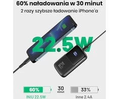 INIU BI-B61 mini 10000 mAh power bank, 22.5 W PD3.0 QC4.0, USB-C įkroviklis