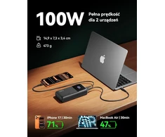 INIU išorinis akumuliatorius 100 W, 25000 mAh, 2 x USB-C, greitasis įkrovimas, BI-B63