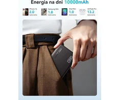 INIU išorinis akumuliatorius 10000 mAh, 45 W, 2 x USB-C, PD3.0, juodas, P41