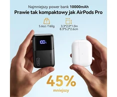 INIU išorinis akumuliatorius 10000 mAh, 45 W, USB-C ir USB-A jungtys, greitasis įkrovimas, P50