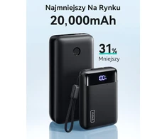 INIU išorinis akumuliatorius 20000 mAh, 22,5 W greitasis įkrovimas, 2 x USB-C, USB-A, juodas, P512