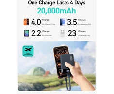 INIU išorinis akumuliatorius 20000 mAh, 22,5 W, USB-C/USB-A, PD3.0, QC4.0, P51