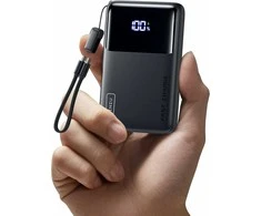 INIU P61-E1 45 W 10000 mAh itin plonas powerbankas su USB-C ir USB-A, juodas