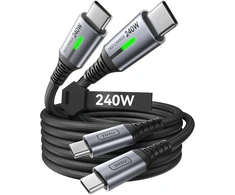 INIU USB-C į USB-C kabelis 240 W, 2 m, greitasis įkrovimas, nailoninis, 2 vnt.