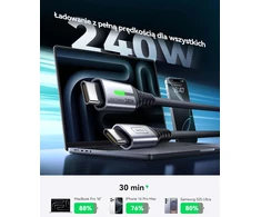 INIU USB-C į USB-C kabelis 240 W, 2 m, greitasis įkrovimas, nailoninis, 2 vnt.
