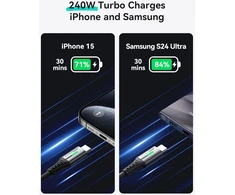 INIU USB-C į USB-C laidas 240 W, 2 m, greitasis įkrovimas, PD standartas, juodas