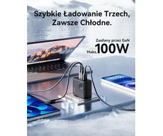 INIU USB-C kroviklis 100 W, 3 prievadų, 2 x USB-C, 1 x USB-A, greitasis įkrovimas, GaN, modelis A11