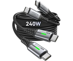 INIU USB-C – USB-C laidas 240 W, 1 m nailono pynimo, greitam įkrovimui, 2 vnt. komplektas