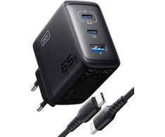 INIU USB kroviklis 65 W, 3 jungtys (2 x USB-C + 1x USB-A), greitas PD įkrovimas, GaN technologija