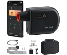 Inkbird išmanioji grilio oro pūstuvė su Bluetooth, Wi-Fi ir 4 maisto temperatūros zondais, ISC-027