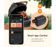 Inkbird išmanioji grilio oro pūstuvė su Bluetooth, Wi-Fi ir 4 maisto temperatūros zondais, ISC-027