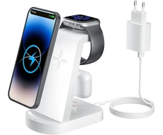 INNISTO belaidė įkrovimo stotelė 3 įrenginiams, 18 W, Qi, USB-C, G618