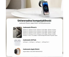 INNISTO belaidė įkrovimo stotelė 3 įrenginiams, 18 W, Qi, USB-C, G618