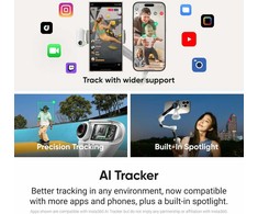 Insta360 Flow 2 Pro išmanusis 3 ašių stabilizatorius su AI sekimu, pilkas
