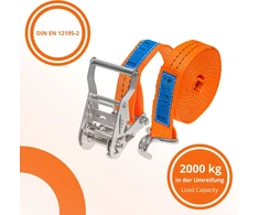 INTAKO transportavimo diržų rinkinys su įtempikliu, 4 m, 2000 kg, 35 mm, 4 vnt.