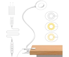 iZELL LED skaitymo lempa su spaustuku, 23 LED, 10 W, USB, TBL235-WH