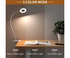 iZELL LED skaitymo lempa su spaustuku, 23 LED, 10 W, USB, TBL235-WH