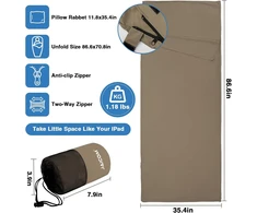 Jaicom ultralengvas miegmaišio įdėklas 220 x 90 cm, poliesteris, su užtrauktuku, JCMGZD03