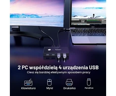 Jancane USB 3.0 KVM perjungiklis 2 kompiuteriams ir 4 USB įrenginiams, U309-US