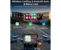 Jansite motociklo navigacijos sistema su 7 colių IPS ekranu, vandeniui atspariu lietimui jautriu ekranu ir Bluetooth CarPlay Android Auto funkcija MT83E+DYX-5