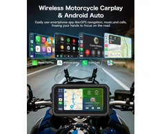 Jansite navigacija motociklams su 4K vaizdo registratoriumi, 6,25" ekranas, IP67, 64 GB, Bluetooth, Android Auto, CarPlay, MT52