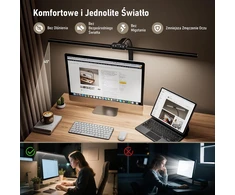 Jeebel dvigubos galvutės LED stalinė lempa su spaustuku, 24 W, 1800 lm, JBL-TL203002-1