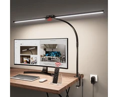 Jeebel dvigubos galvutės LED stalinė lempa su spaustuku, 24 W, 1800 lm, JBL-TL203002-1