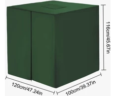 Jissta IBC tvirtas vandens talpos uždangalas 420D Oxford audinys 120 x 100 x 116 cm žalias su užtrauktuku