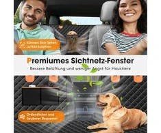 JOEJOY automobilių galinės sėdynės apsauga šunims su šoninėmis uždangomis, vandeniui atspari, juoda