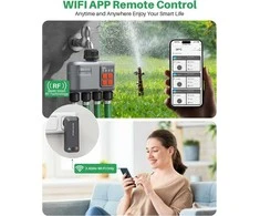 johgee išmanusis automatinis sodo laistymo programatorius, Wi‑Fi, RF 300 m, 4 išėjimai, HCT-639