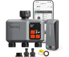 johgee Wi‑Fi automatinis laistymo programatorius su 3 išėjimais, RF 300 m, suderinamas su Alexa ir Smart Life