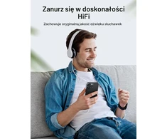 JSAUX 1 m USB-C–3,5 mm garso kabelis su DAC keitikliu, baltas, AU011-WH