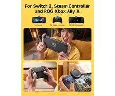 JSAUX juodi analoginių valdymo svirtelių antgaliai Nintendo Switch 2 valdikliui, 3 dydžių, GP0404
