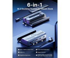 JSAUX M.2 SSD dokavimo stotelė Steam Deck konsolei su HDMI 4K 60 Hz ir PD 65 W, HB0604