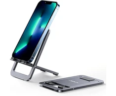 JSAUX sulankstomas aliumininis telefono stovas 4–8 col. įrenginiams, pilkas, JSUSSP0118GY