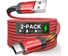 JSAUX USB-A–USB-C įkrovimo laidų rinkinys, 1 m ir 2 m, 25 W, 2 vnt., CC0011