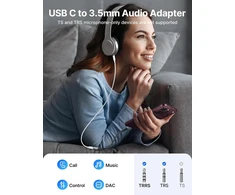 JSAUX USB-C–3,5 mm garso adapteris su DAC, 16 bitų / 48 kHz, CM0011