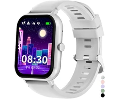 JUBUNRER vaikų išmanusis laikrodis be SIM kortelės, spalvotas 1,37 colio lietimui jautrus ekranas, Bluetooth skambučių funkcija, IP68 atsparumas vandeniui, kidfit-argent