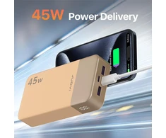 JUOVI išorinė baterija 20000 mAh 45 W su 4 USB jungtimis J2621B