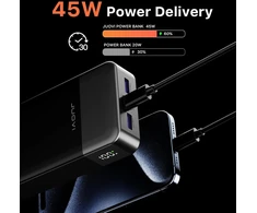 JUOVI išorinis akumuliatorius 20000 mAh, 45 W, USB-A ir USB-C, J2621