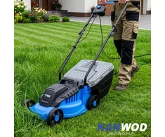 Kanwod elektrinė vejapjovė 1200 W, 34 cm pjovimo plotis, 30 l surinkimo krepšys, reguliuojamas aukštis, KGALM-1232