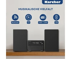 Muzikinis centras Karcher kompaktinė stereo sistema su CD grotuvu, DAB+/FM, Bluetooth 5.4, 20 W MC 6475D