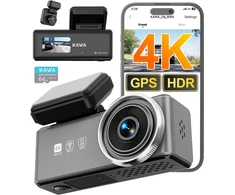 KAWA automobilinis vaizdo registratorius 4K su galine 1080P kamera, GPS, Wi-Fi 6 CJ5517