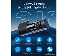 KAWA priekinė automobilinė vaizdo kamera 3K 1620P su Wi-Fi ir valdymu balsu KAWA 3K