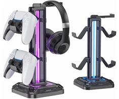KDD RGB ausinių ir žaidimų valdiklių stovas su pasukamu laikikliu KDD-728B