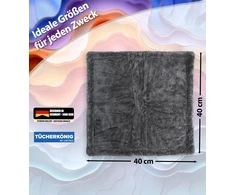 Kemes mikropluošto šluostė automobiliui, XXL, 40 x 40 cm, 1400 g/m², itin sugerianti, pilka